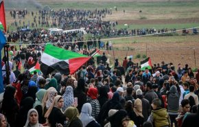 مسيرة أعلام فلسطينية شرق غزة رفضا لمسيرة الأعلام الاستيطانية بالقدس