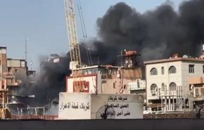 إخماد حريق قرب العتبة الحسينية في كربلاء المقدسة