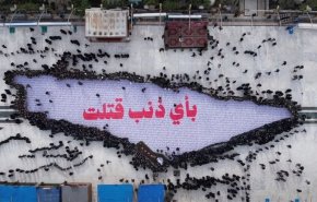 بالصور.. رسم خارطة فلسطين بين الحرمين الشريفين في كربلاء المقدسة