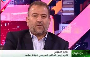 شاهد..مقتطفات من لقاء خاص للعاروري مع قناة العالم قبل استشهاده