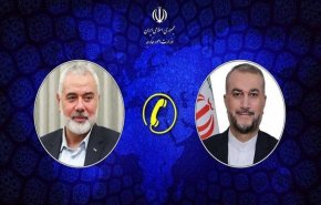 عبداللهيان يتلقى اتصالا من اسماعيل هنية رئيس مكتب حماس السياسي