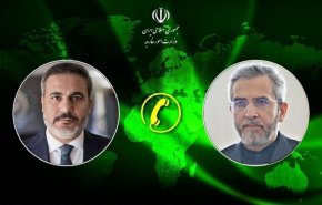 باقري كني ووزير خارجية تركيا يتشاوران حول جرائم كيان الاحتلال في فلسطين