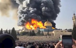 منظمة صهيونية نشرت فيديو يحاكي حريقا للمسجد الأقصى وهكذا رد مغردون



