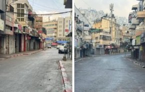 إضراب شامل يعم مدينة نابلس حدادا على أرواح الشهداء + فيديو