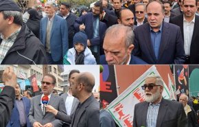 شخصيات سياسية وعسكرية بارزة في مسيرات يوم القدس بطهران
