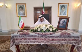 وزير الدولة الاماراتي يوقع سجل التعازي بضحايا حادث ميناء الشهيد رجائي
