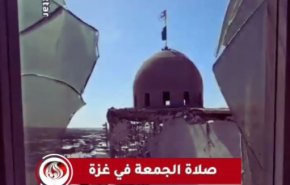 صلاة الجمعة الاولى من شهر رمضان في غزة