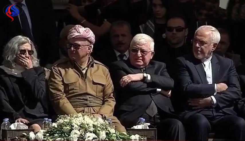 بالصور.. الوزير ظریف يشارك في مراسم تشییع ودفن الطالباني