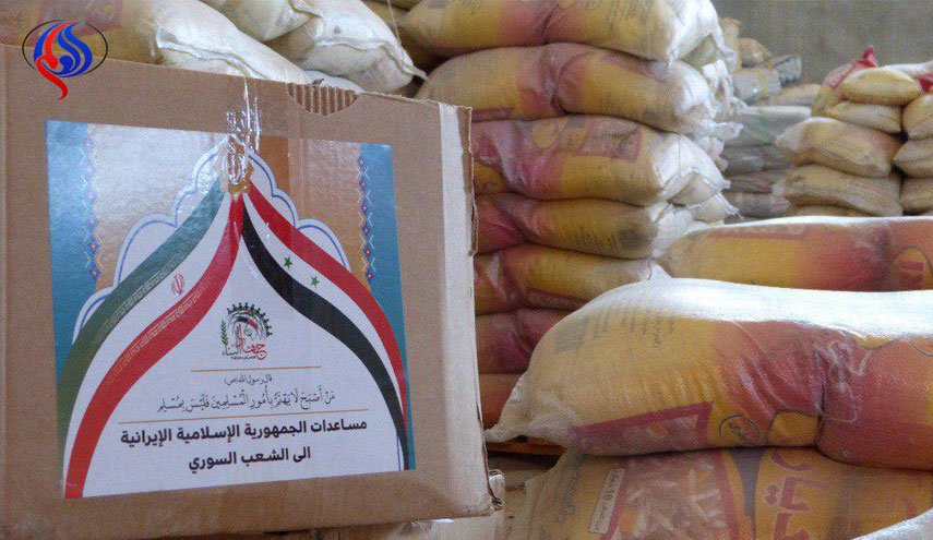 بالصور.. شحنة مساعدات انسانية ايرانية لدير الزور