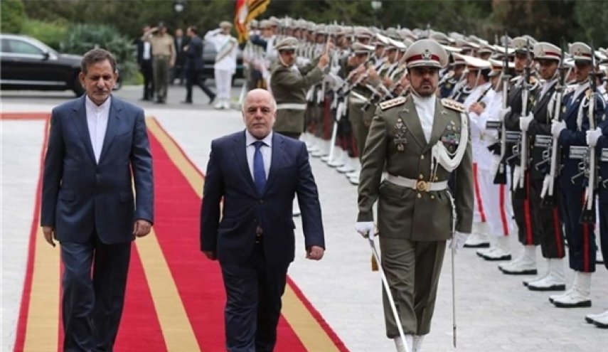 جهانغيري استقبل العبادي رسميا في طهران