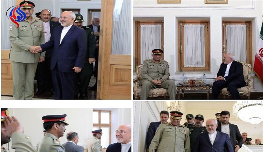 ظريف و قائد الجيش الباكستاني يؤكدان على رفع مستوى التعاون الامني
