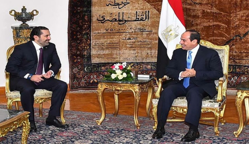 بالصور.. السيسي والحريرى يتفقان على حل الازمة اللبنانية

