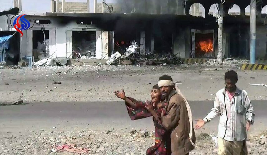 صور مأساوية لجرحى مجزرة السوق الشعبي بالحديدة
