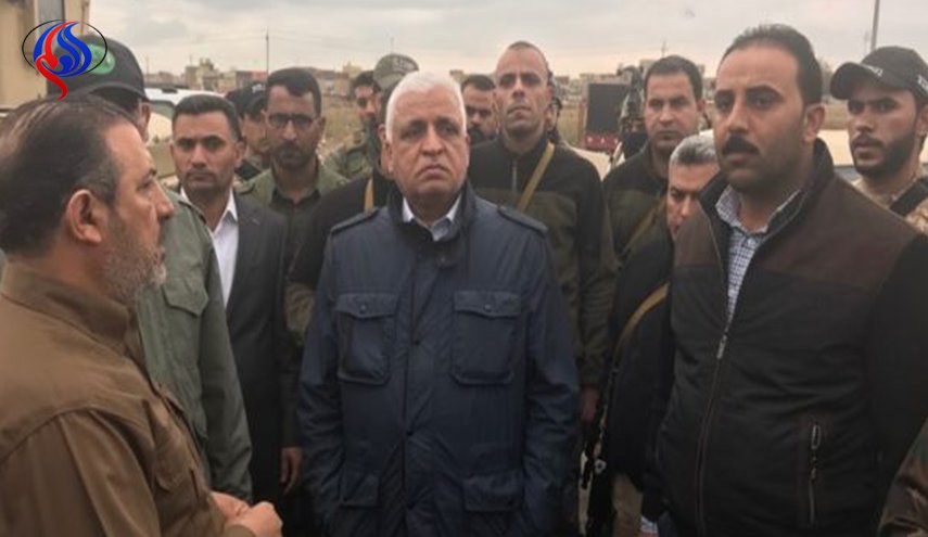 الفياض يستقبل جثامين شهداء الحشد المغدورين جنوب غرب الحويجة