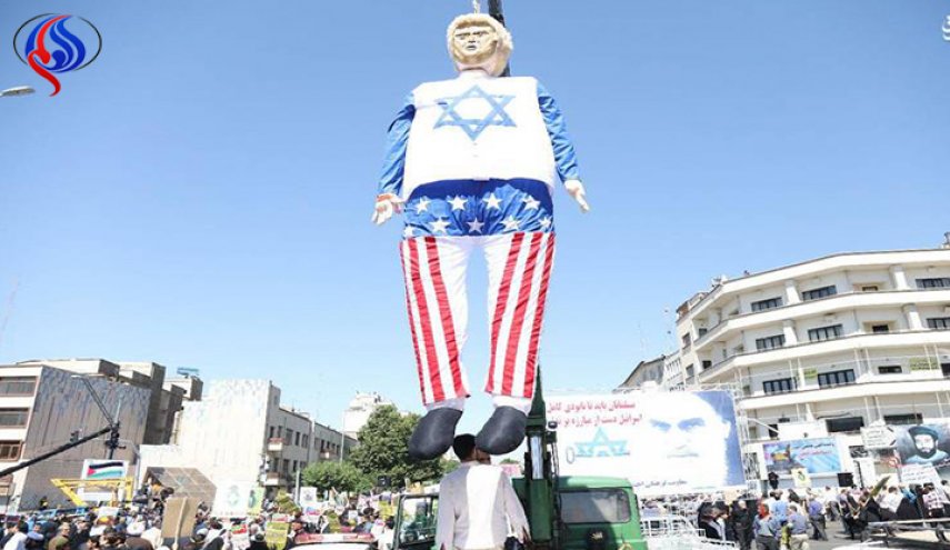 إعدام  الرئيس الاميركي في شوارع طهران!