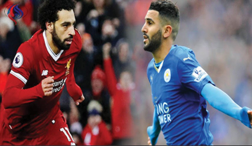 اللاعب الجزائري رياض محرز ينتصر على  محمد صلاح