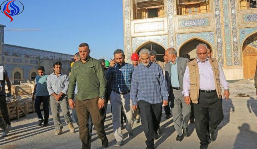 صور.. اللواء سليماني يتفقد مشروع توسعة العتبة العلوية