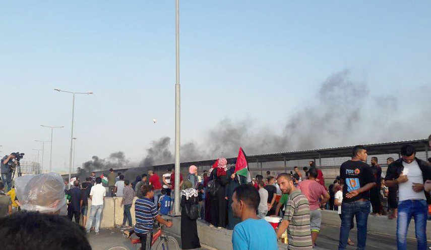 إصابة 15 فلسطينيا بقمع الاحتلال تظاهرة شعبية شمال غزة