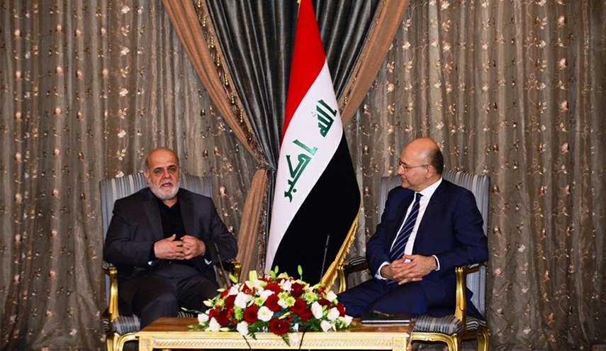 برهم صالح: نؤكد على تعزيز العلاقات مع ايران
