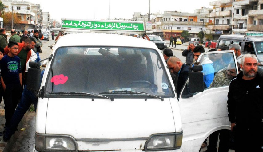 انفجار قنبلة داخل حافلة ركاب بمنطقة الزهراء في سوريا