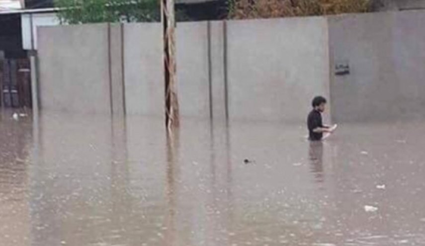 بالصور.. السيول تغمر مناطق بالموصل