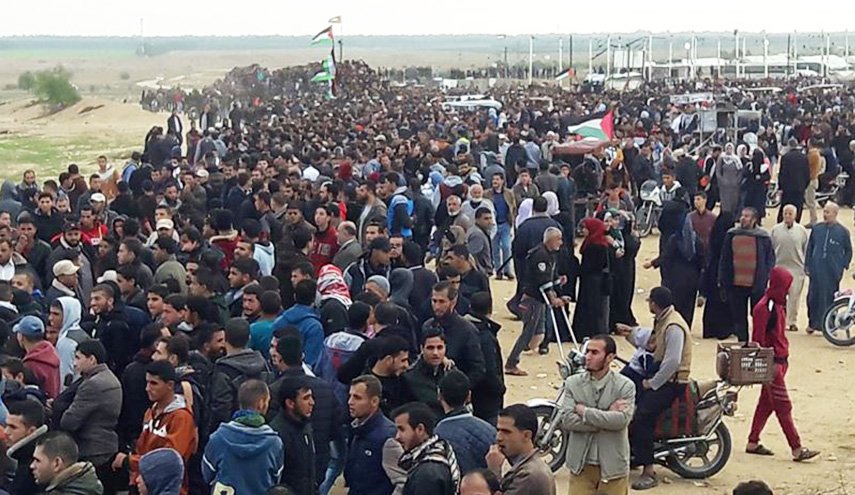 16 إصابة بقمع الاحتلال المتظاهرين شرق قطاع غزة 