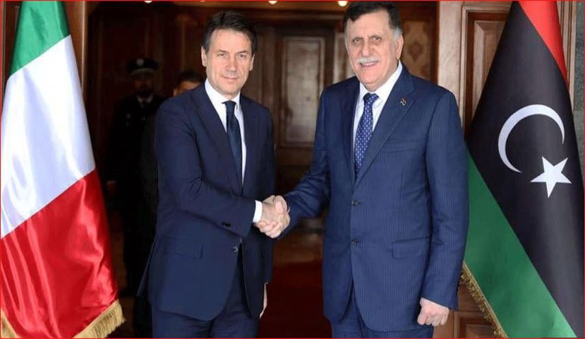 ​​​​​​​السراج وكونتي يناقشان تطورات الوضع السياسي في ليبيا