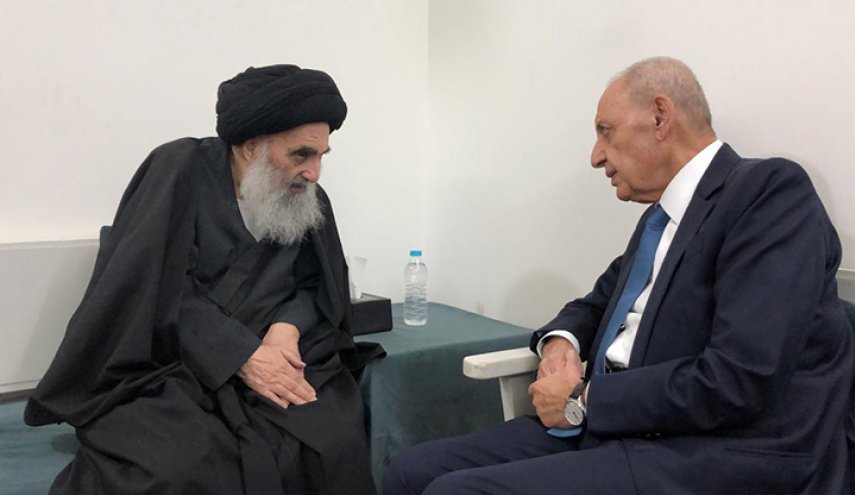 نبيه بري يلتقي السيد السيستاني في النجف