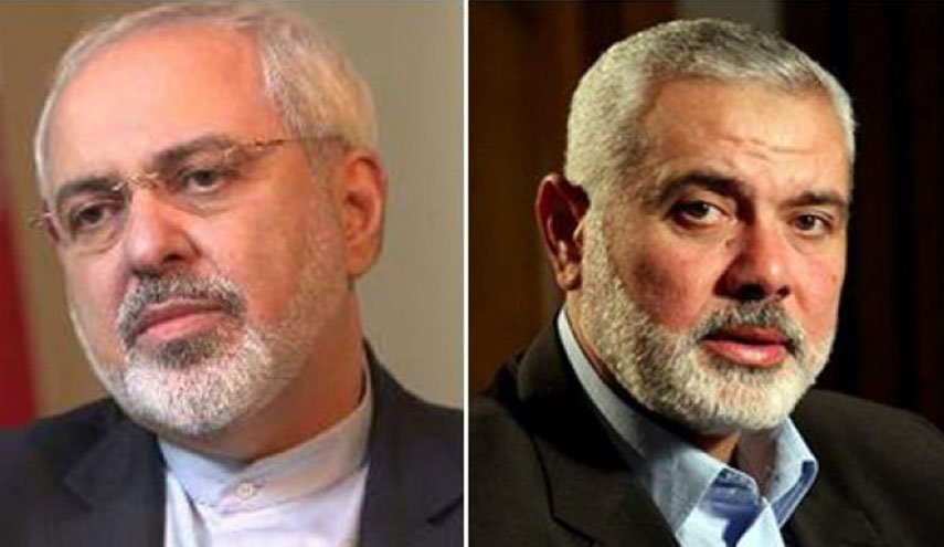 في اتصال مع ظريف.. هنية يشيد بالدعم الايراني للمقاومة 