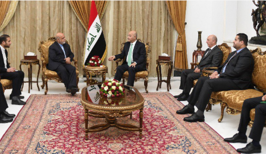 صالح للسفير الايراني: العراق يرفض ان يكون منطلقاً لايذاء جيرانه