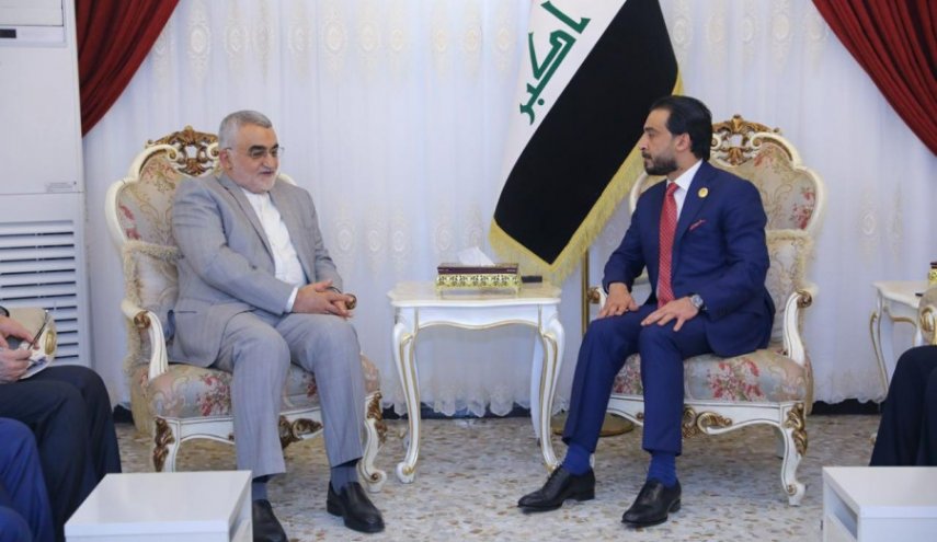 بروجردي یبحث مع الحلبوسي سبل تطویر العلاقات البرلمانیة