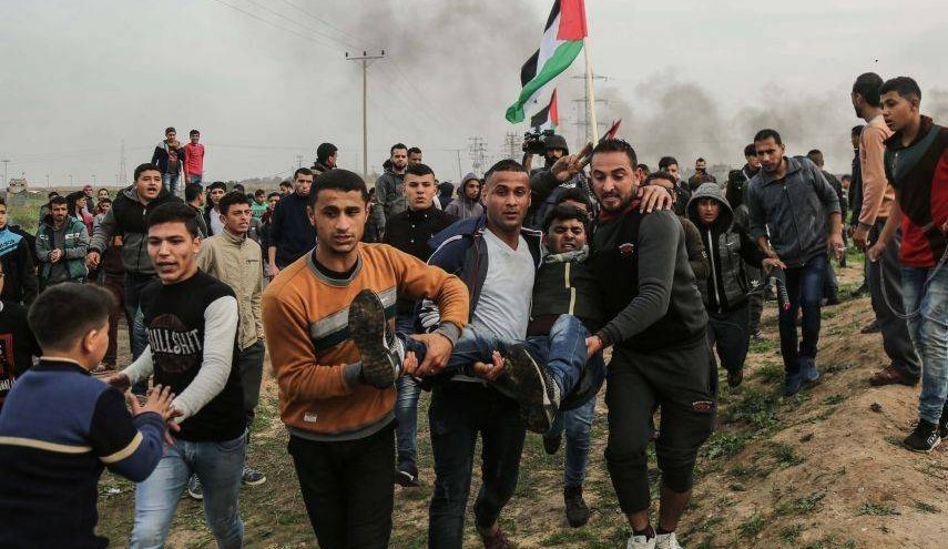 إصابات بقمع الاحتلال مسيرات يوم القدس شرقي القطاع

