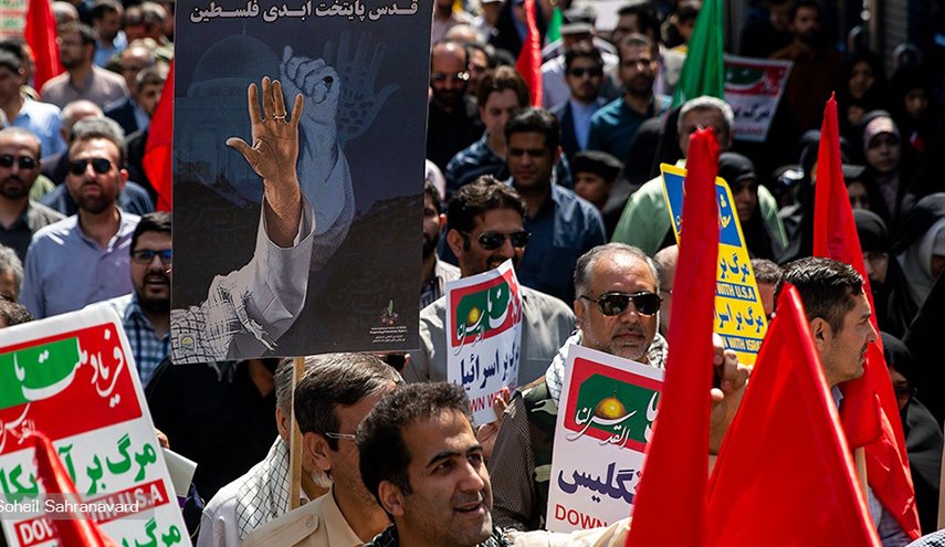 الشعب الايراني يشارك بحفاوة بمسيرات يوم القدس