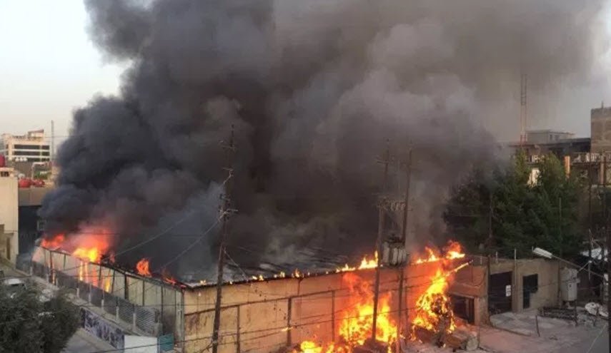 اندلاع حريق كبير في محاصيل زراعية غربي الرمادي