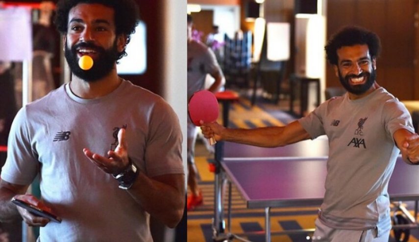 شاهد.. محمد صلاح يقبل تحدي نجمة تنس الطاولة