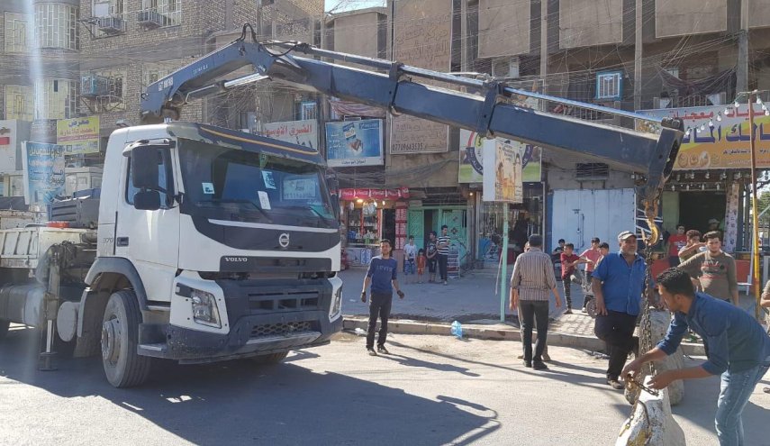 امانة بغداد تباشر بصيانة الأضرار الناتجة عن التظاهرات