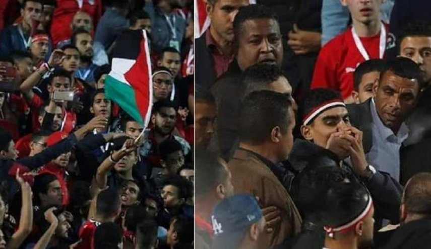 حبس شاب مصري رفع علم فلسطين
