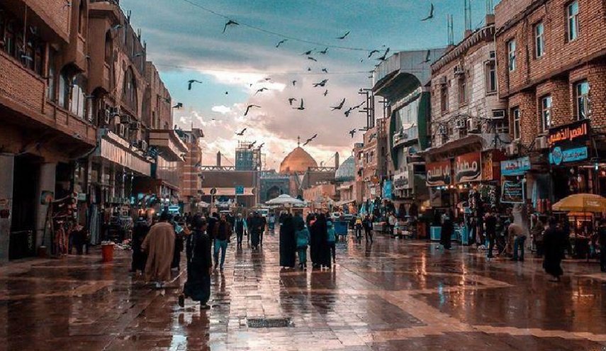 شاهد: هدوء في النجف ولقطات جميلة لمرقد الامام علي (ع)