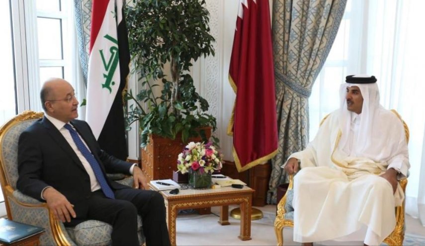 أمير قطر يتصل برئيس العراق لبحث مستجدات الأوضاع 

