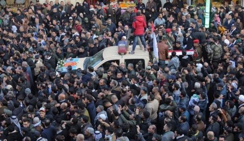 شاهد: كبار الشخصيات العراقية المشاركة بتشييع شهداء الجريمة الامريكية