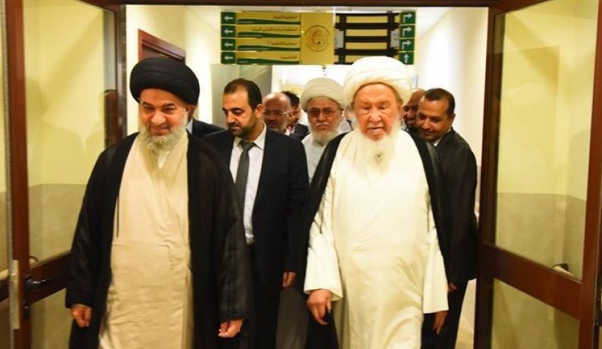المرجع الفياض يزور السيد السيستاني للإطمئنان عليه +صور