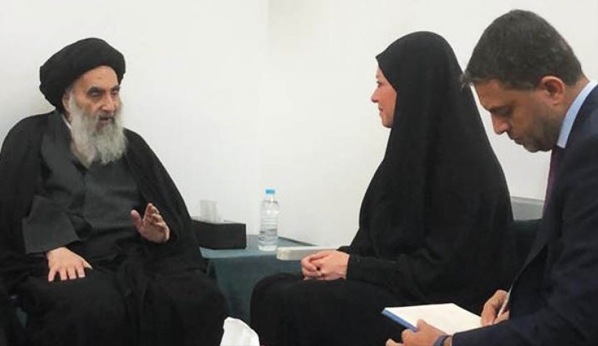 الأمم المتحدة تبعث رسالة للسيد السيستاني مع باقة ورد