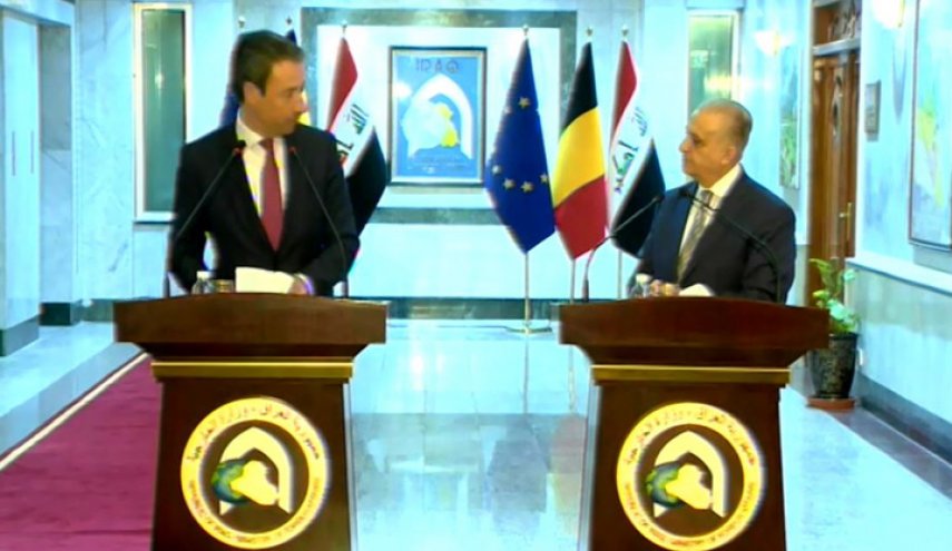 مؤتمر صحفي لوزير خارجية العراق ونظيرة البلجيكي
