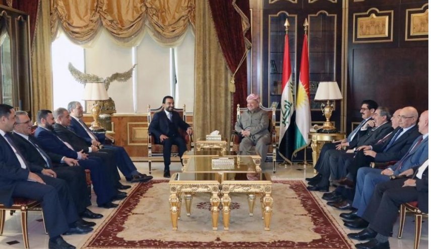 لقاء الحلبوسي وبارزاني ينتهي بالاتفاق على ست نقاط
