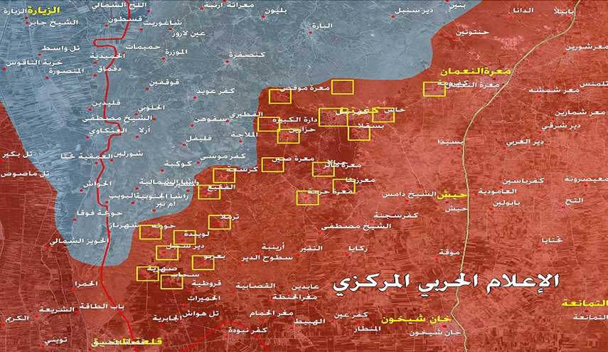 خارطة جديدة بكيفية عالية توضح السيطرة السورية في ريف ادلب