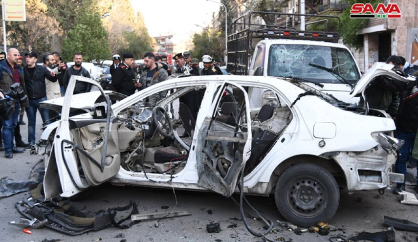 انفجار عبوة ناسفة زرعها إرهابيون بسيارة مدنية في جرمانا بريف دمشق