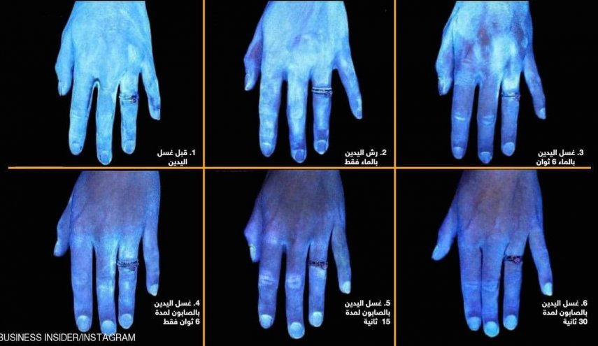صور تكشف ما يفعله الماء والصابون بجراثيم اليد