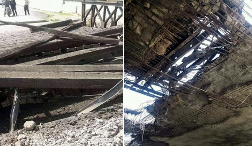 الجماعات الارهابية تدمر جسر محمبل لوقف حركة طريق ام 4

