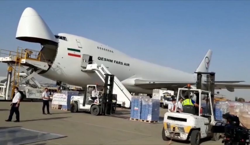وصول ثالث طائرة ايرانية محملة بالمساعدات الى لبنان