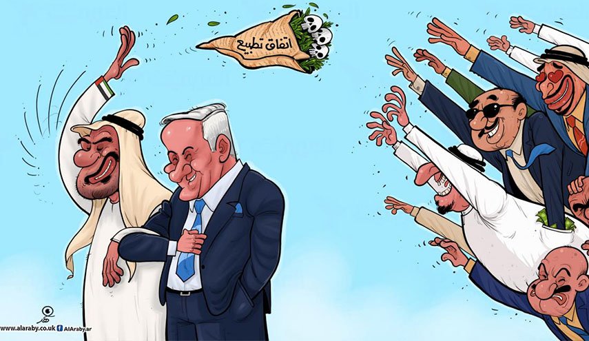 الامارات والاحتلال.. من زواج في السر الى عرس في العلن! - كاريكاتير